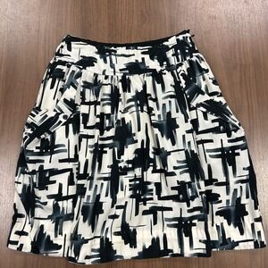 The Limited Black White Abstract Print Pockets Skirt XS